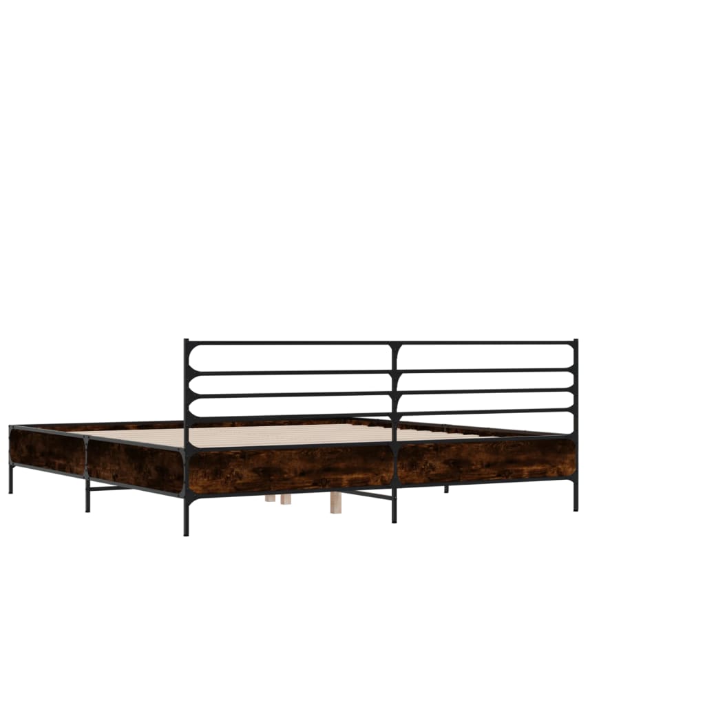 Bed Frame without Mattress Brown Oak 140x200 cm