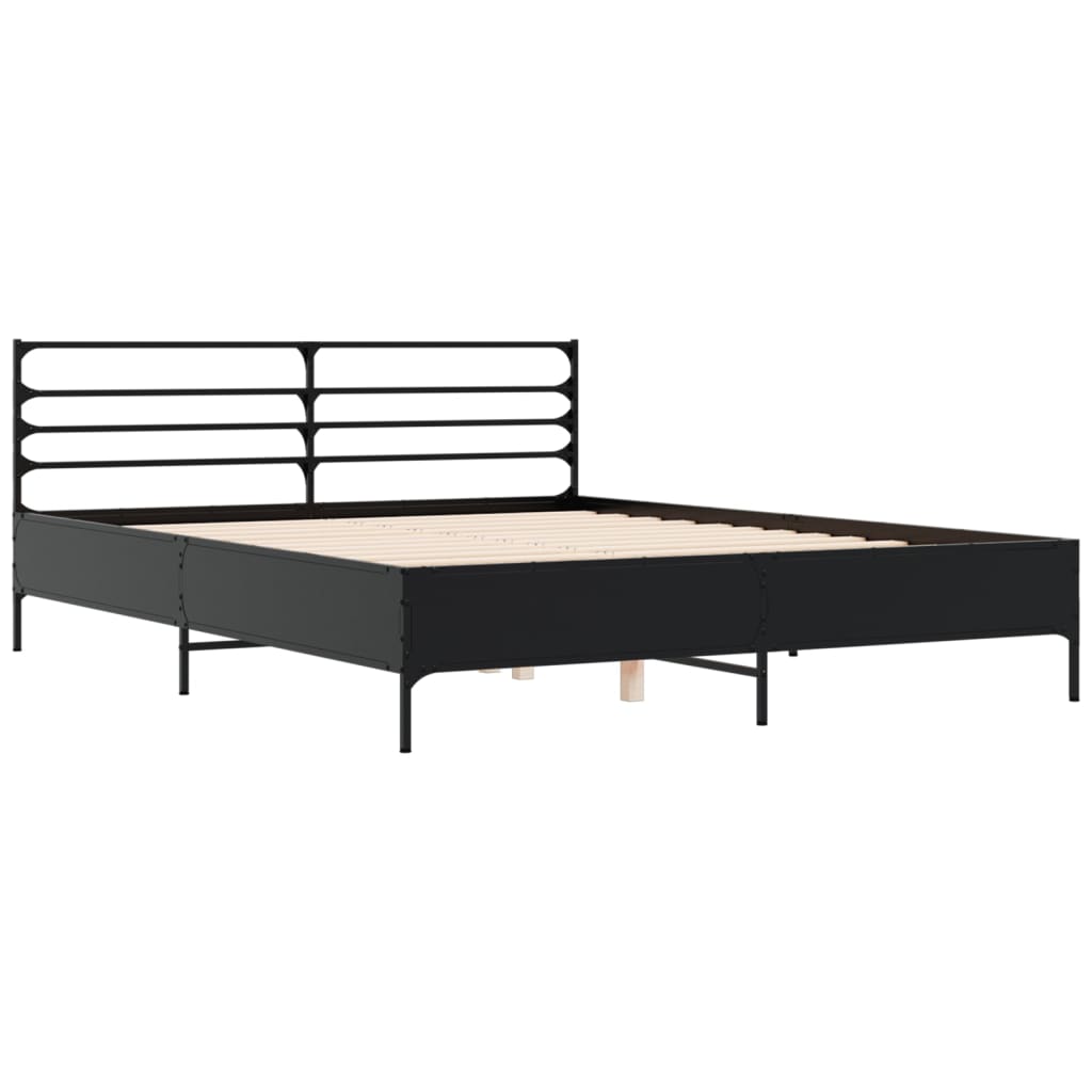 Bed Frame without Mattress Black 150x200 cm King Size