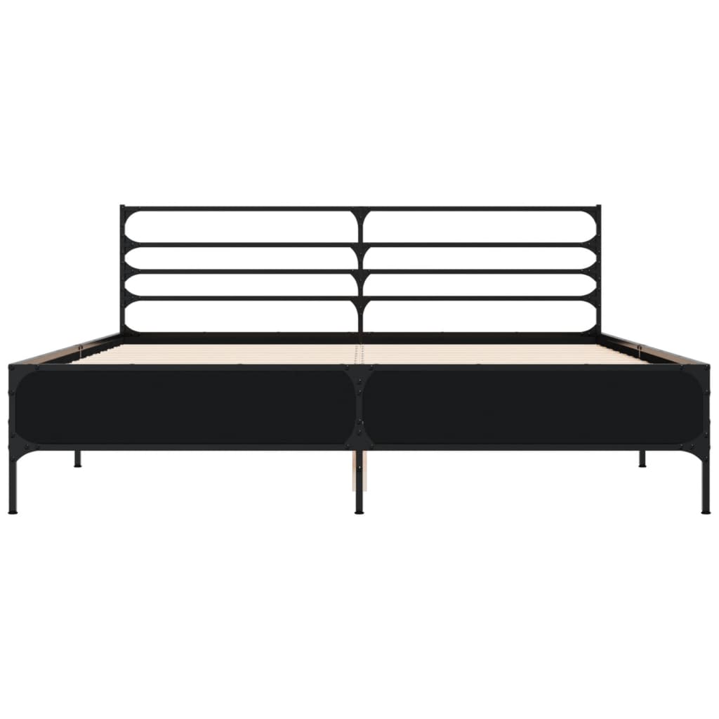 Bed Frame without Mattress Black 150x200 cm King Size