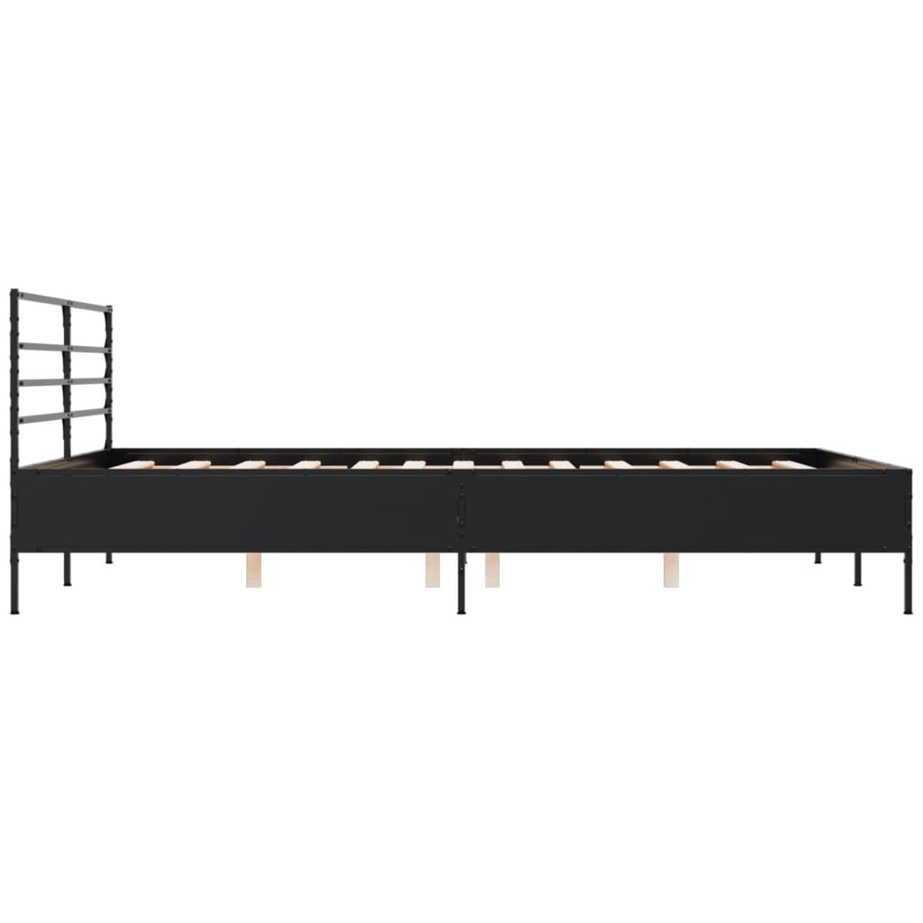 Bed Frame without Mattress Black 150x200 cm King Size
