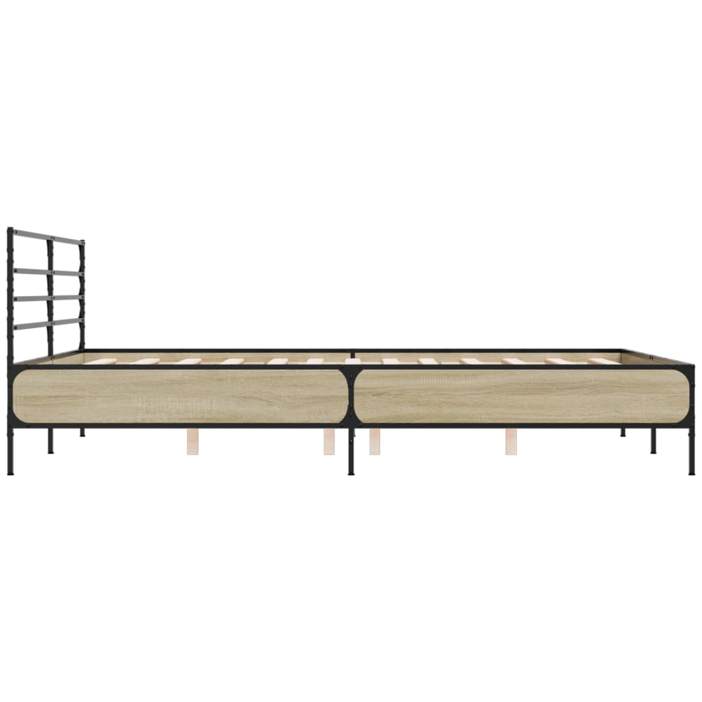 Bed Frame without Mattress Sonoma Oak 150x200 cm King Size