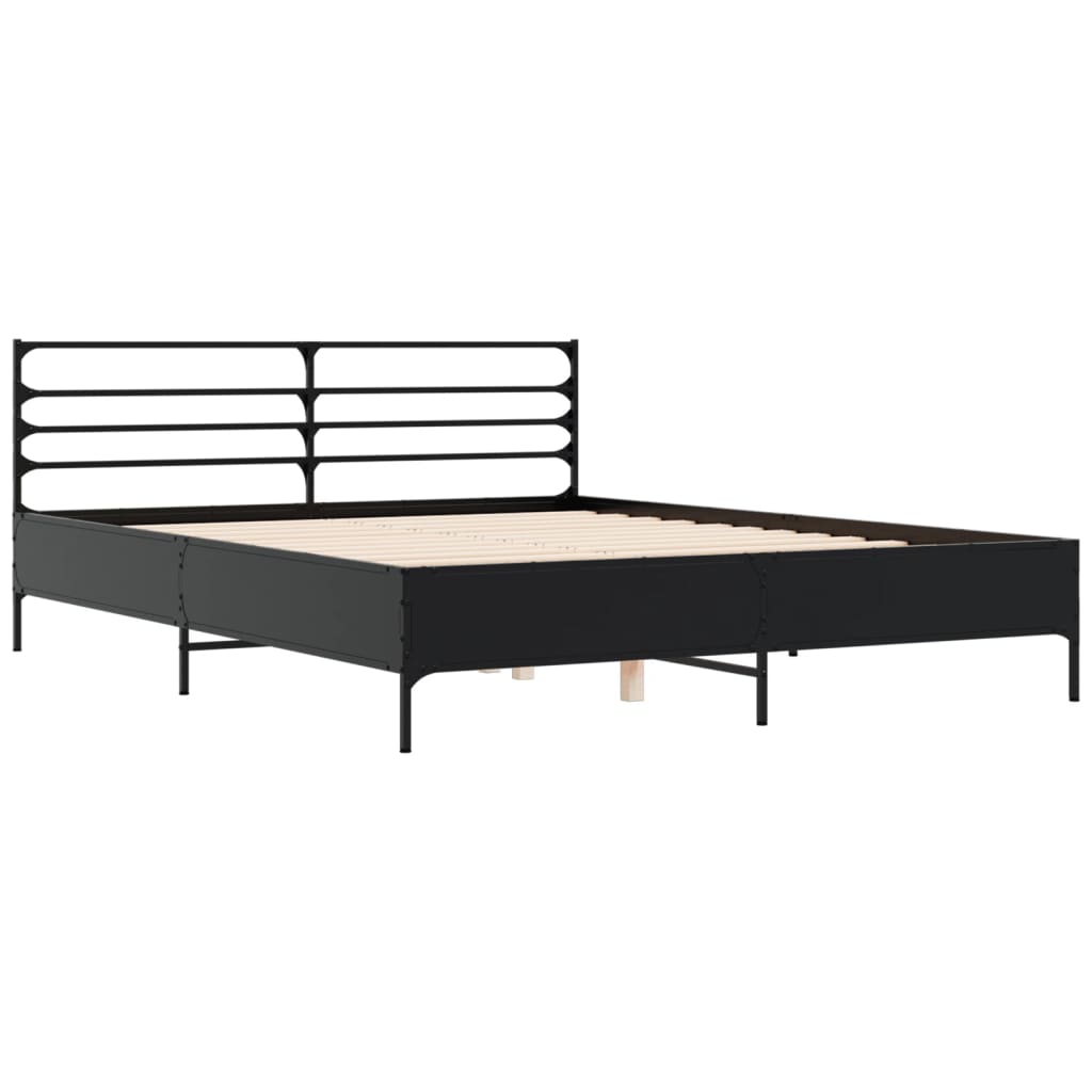 Bed Frame without Mattress Black 160x200 cm