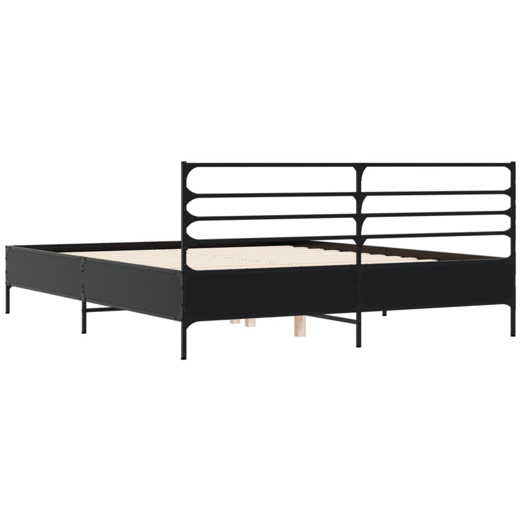Bed Frame without Mattress Black 160x200 cm
