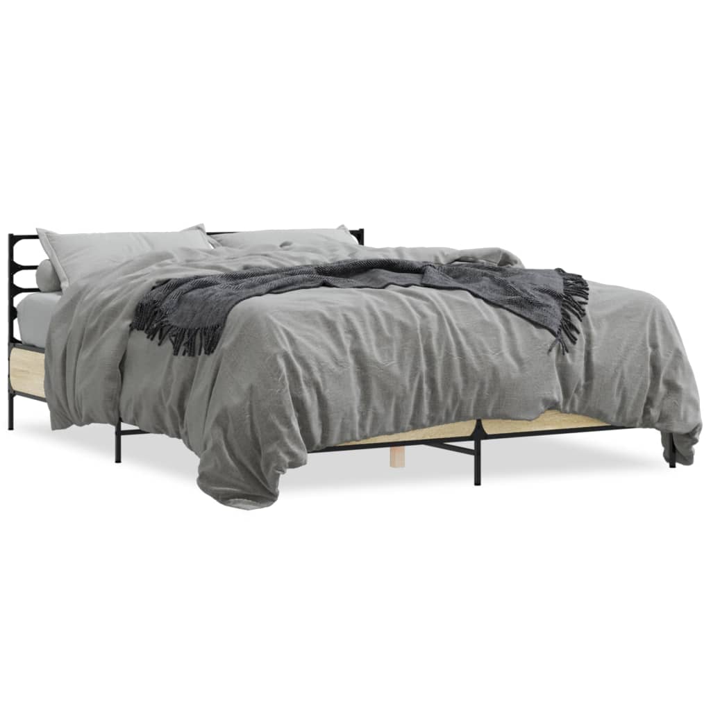 Bed Frame without Mattress Sonoma Oak 160x200 cm