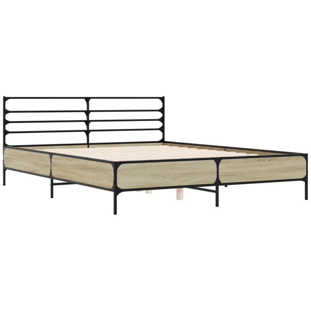 Bed Frame without Mattress Sonoma Oak 160x200 cm