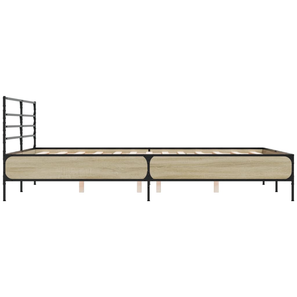 Bed Frame without Mattress Sonoma Oak 160x200 cm
