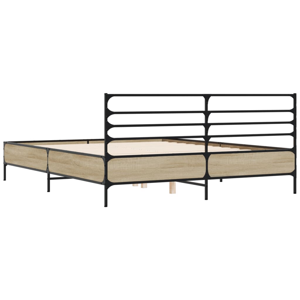 Bed Frame without Mattress Sonoma Oak 160x200 cm