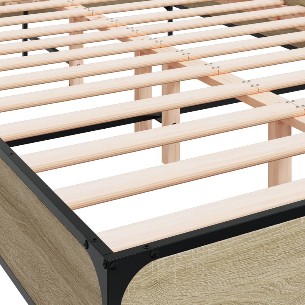 Bed Frame without Mattress Sonoma Oak 160x200 cm