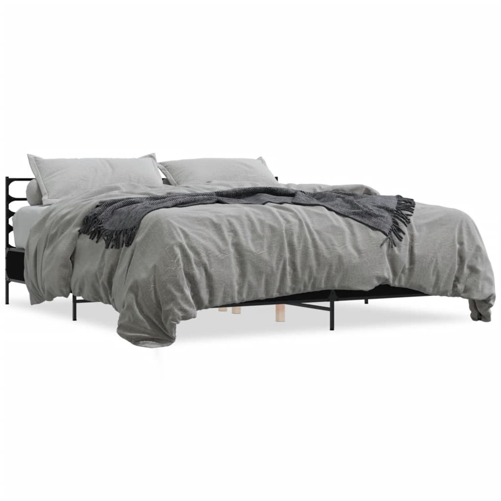 Bed Frame without Mattress Black 180x200 cm Super King