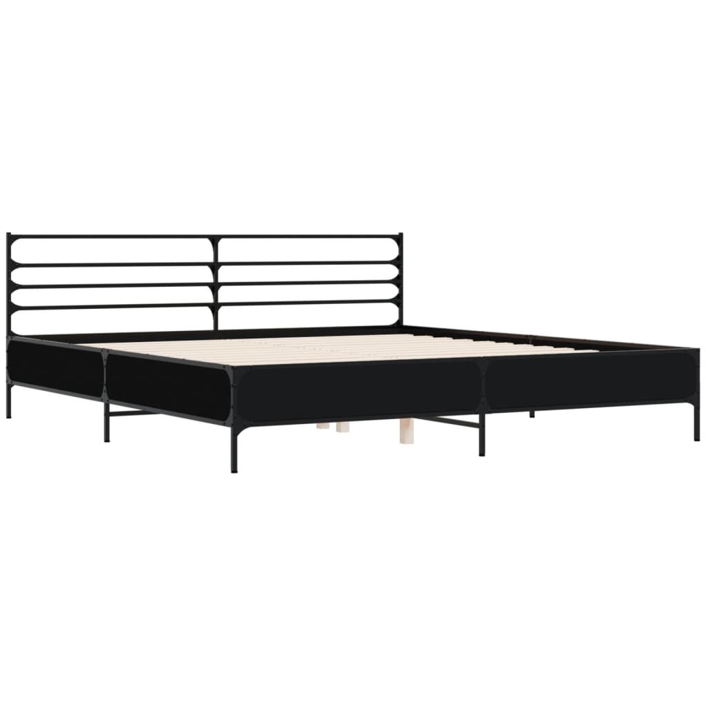 Bed Frame without Mattress Black 180x200 cm Super King