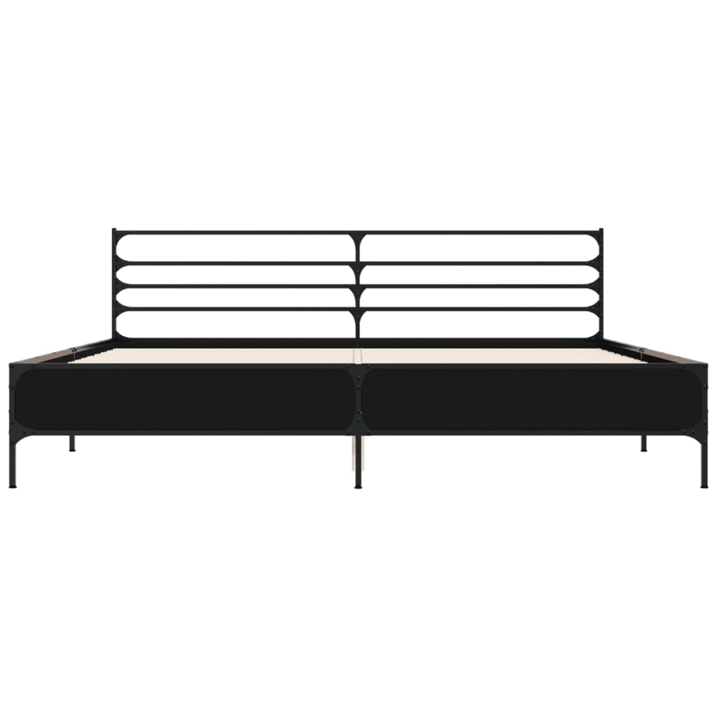 Bed Frame without Mattress Black 180x200 cm Super King