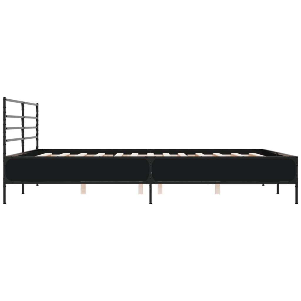 Bed Frame without Mattress Black 180x200 cm Super King