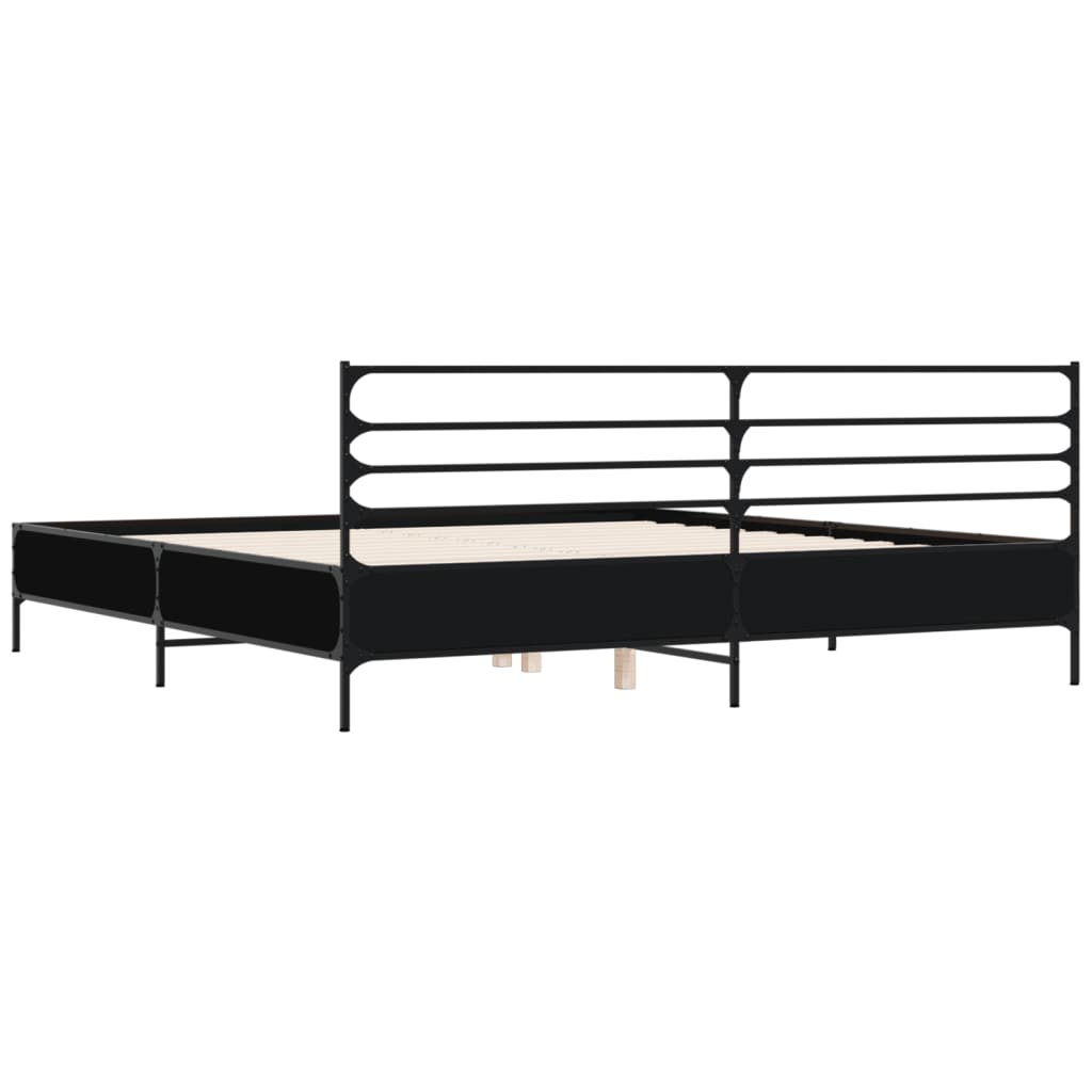 Bed Frame without Mattress Black 180x200 cm Super King