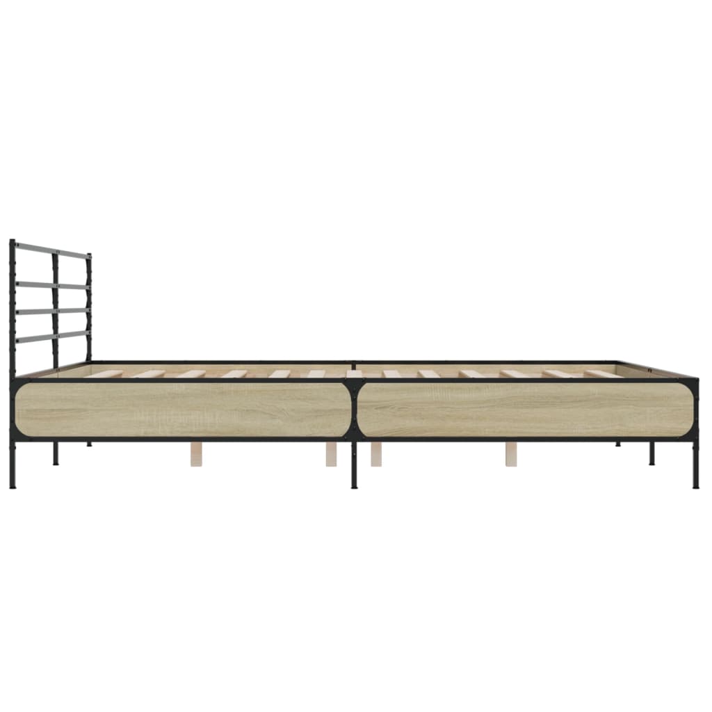 Bed Frame without Mattress Sonoma Oak 180x200 cm Super King