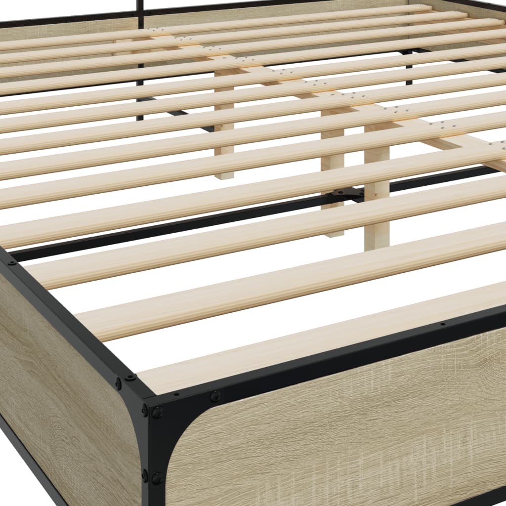 Bed Frame without Mattress Sonoma Oak 180x200 cm Super King