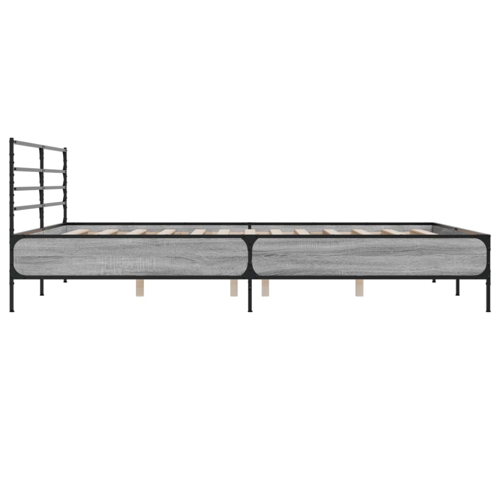 Bed Frame without Mattress Grey Sonoma 180x200 cm Super King