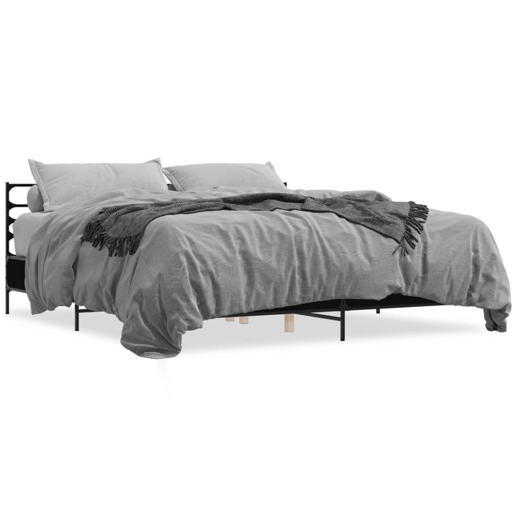 Bed Frame without Mattress Black 200x200 cm