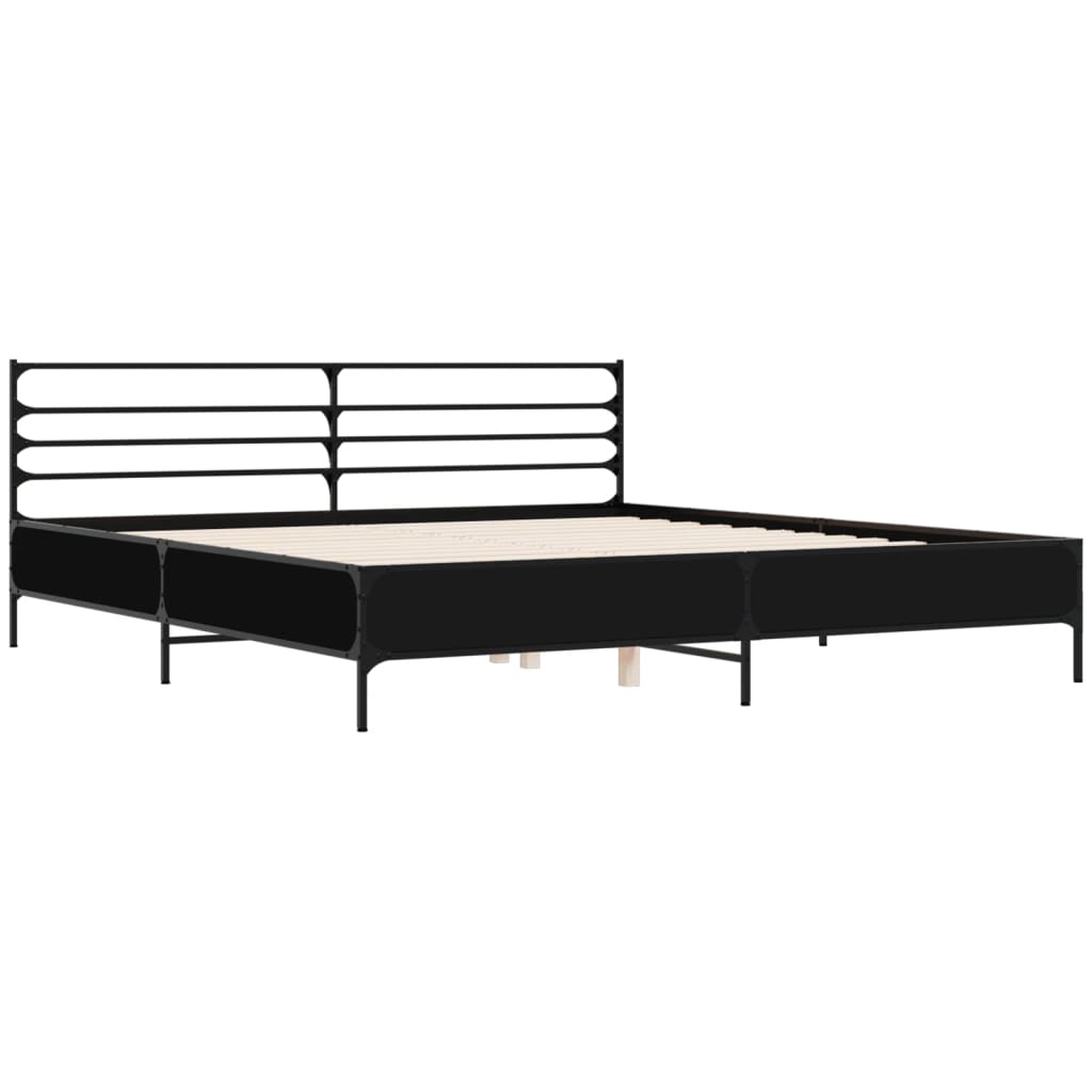 Bed Frame without Mattress Black 200x200 cm
