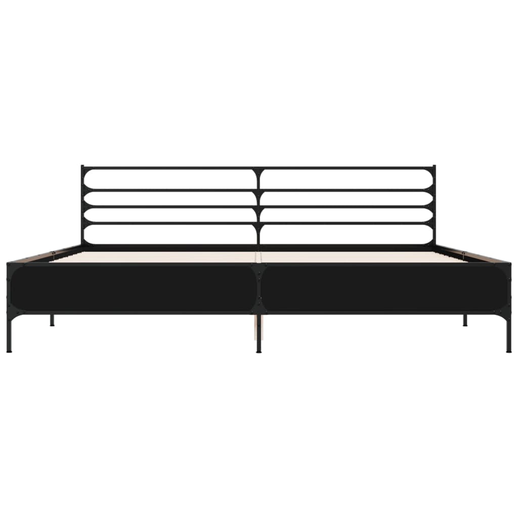 Bed Frame without Mattress Black 200x200 cm