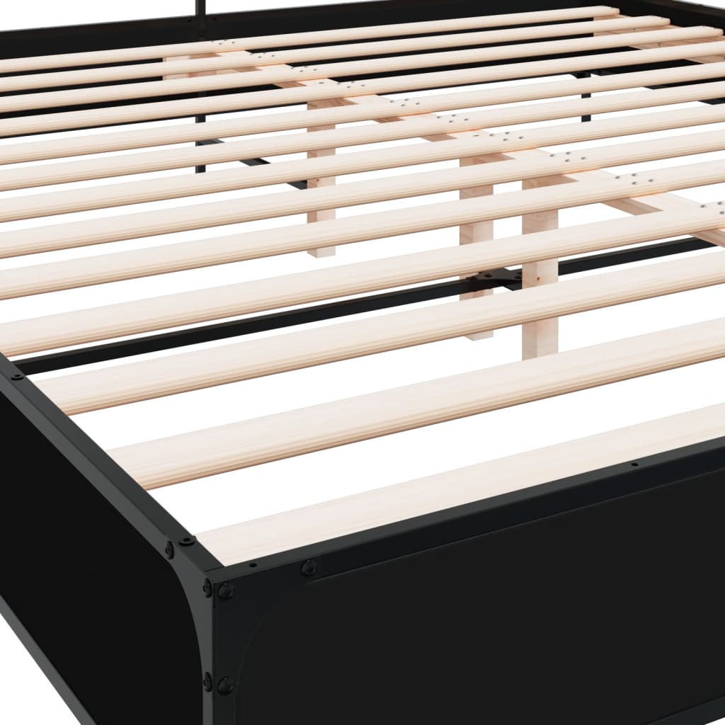 Bed Frame without Mattress Black 200x200 cm