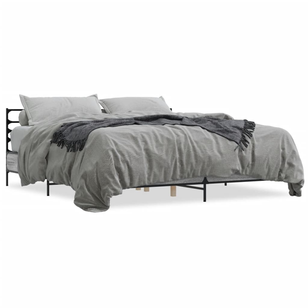 Bed Frame without Mattress Grey Sonoma 200x200 cm