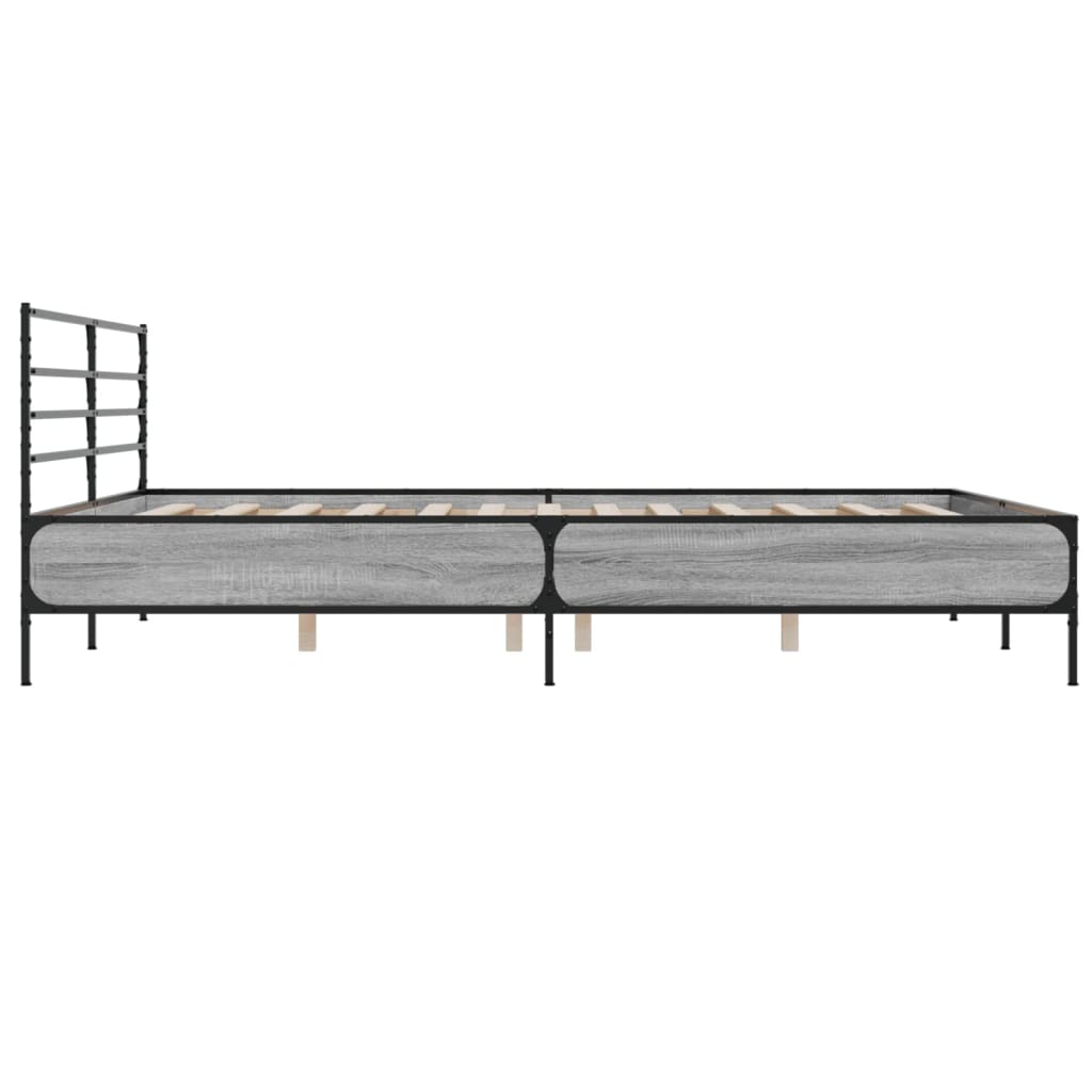 Bed Frame without Mattress Grey Sonoma 200x200 cm