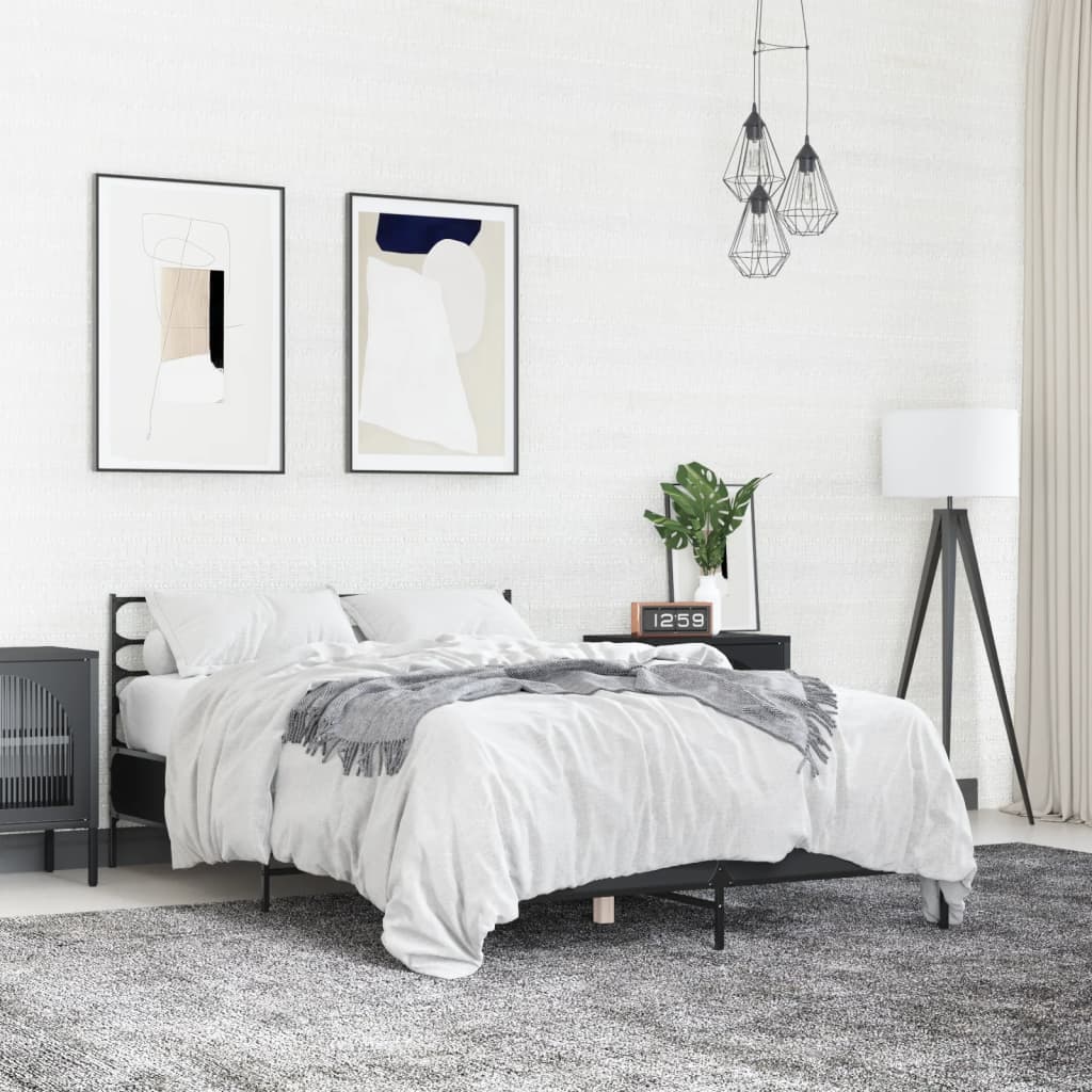 Bed Frame without Mattress Black 120x190 cm Small Double