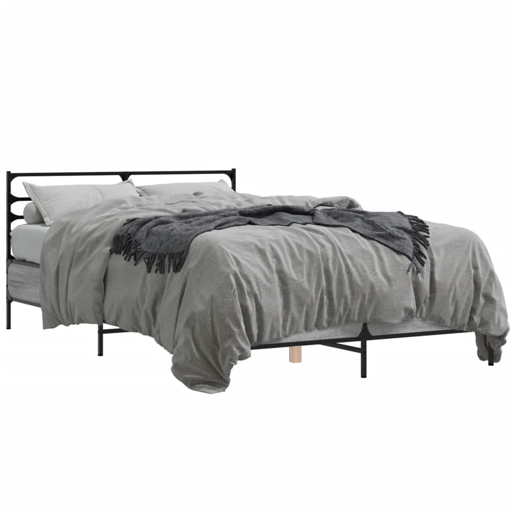 Bed Frame without Mattress Grey Sonoma 120x190 cm Small Double