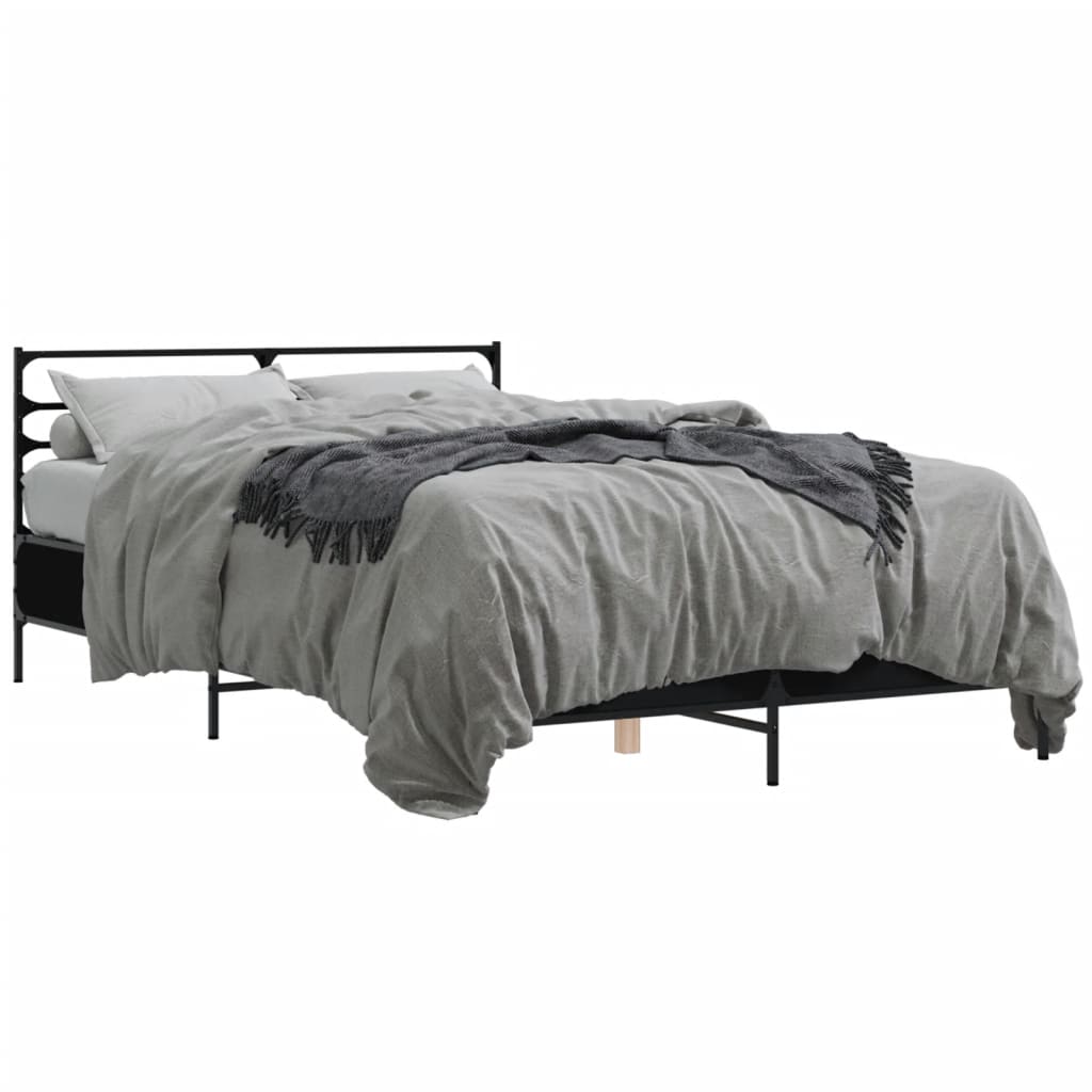 Bed Frame without Mattress Black 135x190 cm Double