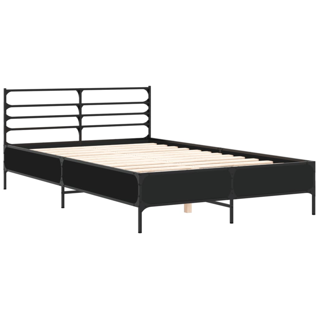 Bed Frame without Mattress Black 135x190 cm Double