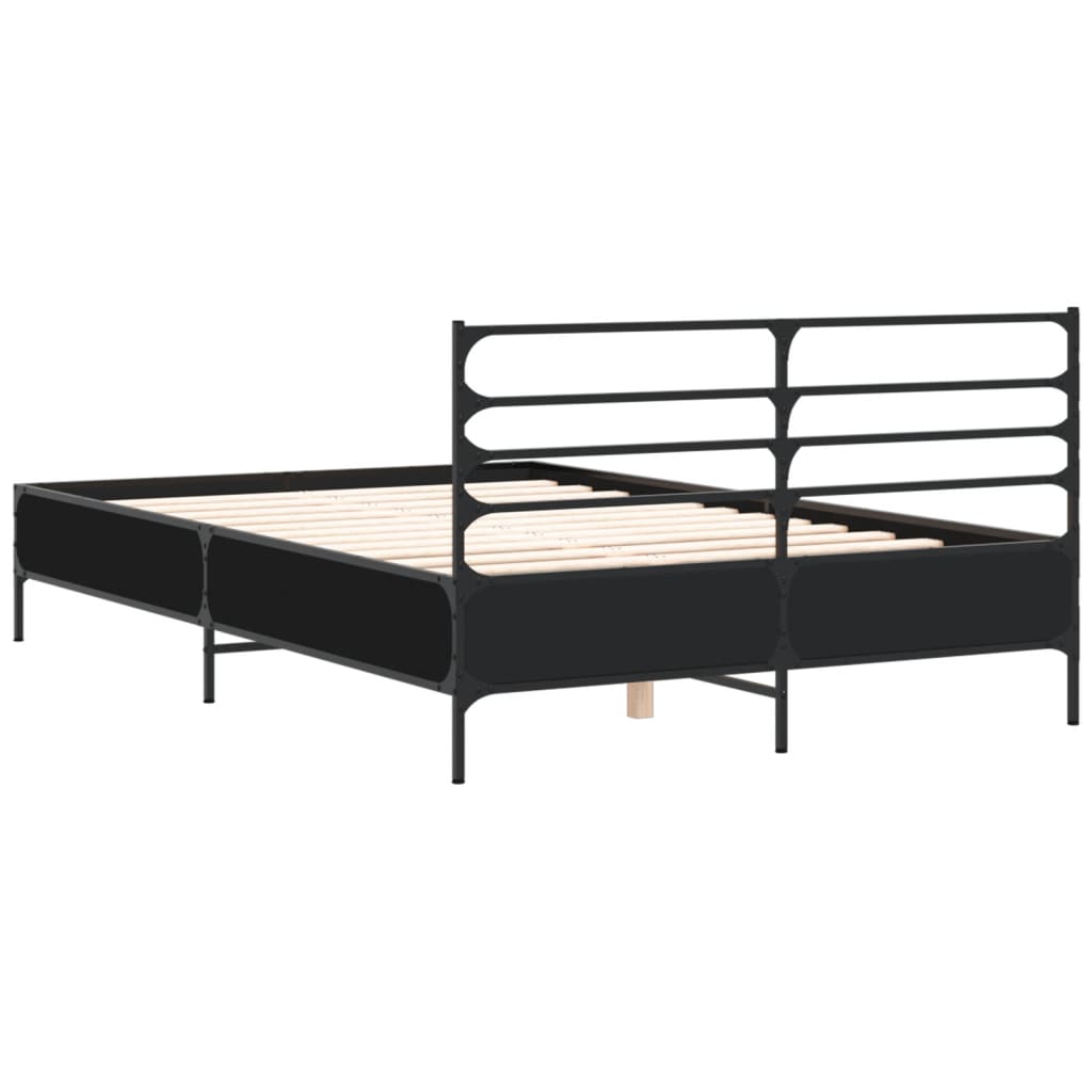 Bed Frame without Mattress Black 135x190 cm Double