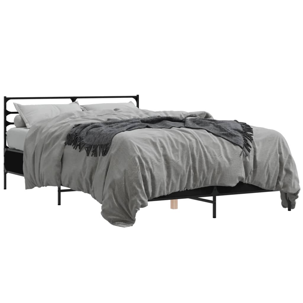 Bed Frame without Mattress Black 140x190 cm