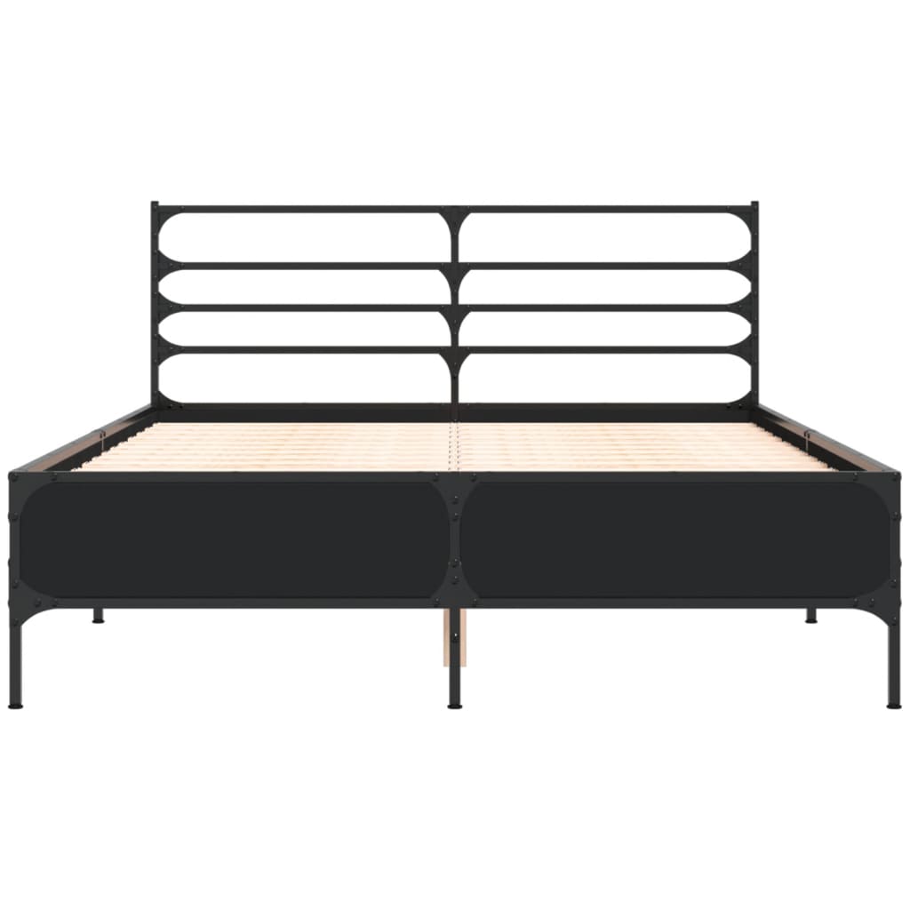 Bed Frame without Mattress Black 140x190 cm