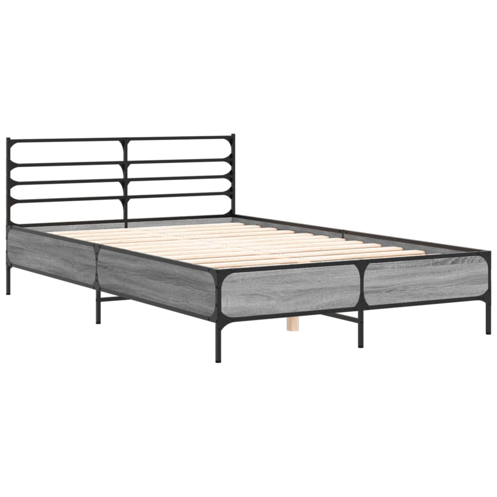Bed Frame without Mattress Grey Sonoma 140x190 cm