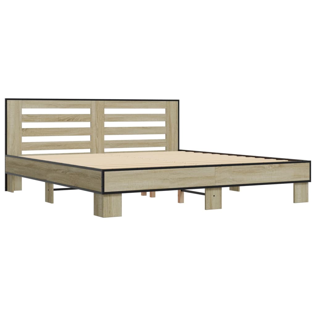 Bed Frame without Mattress Sonoma Oak 200x200 cm
