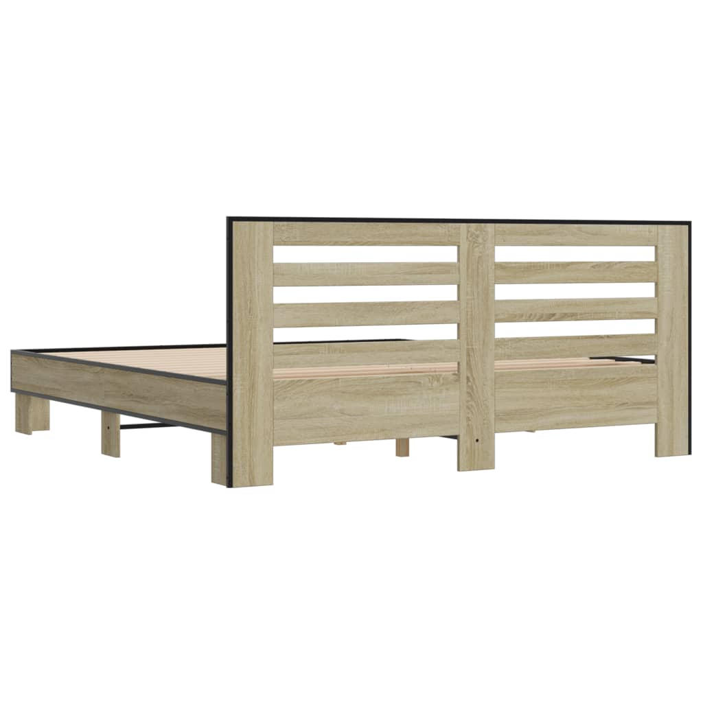 Bed Frame without Mattress Sonoma Oak 200x200 cm