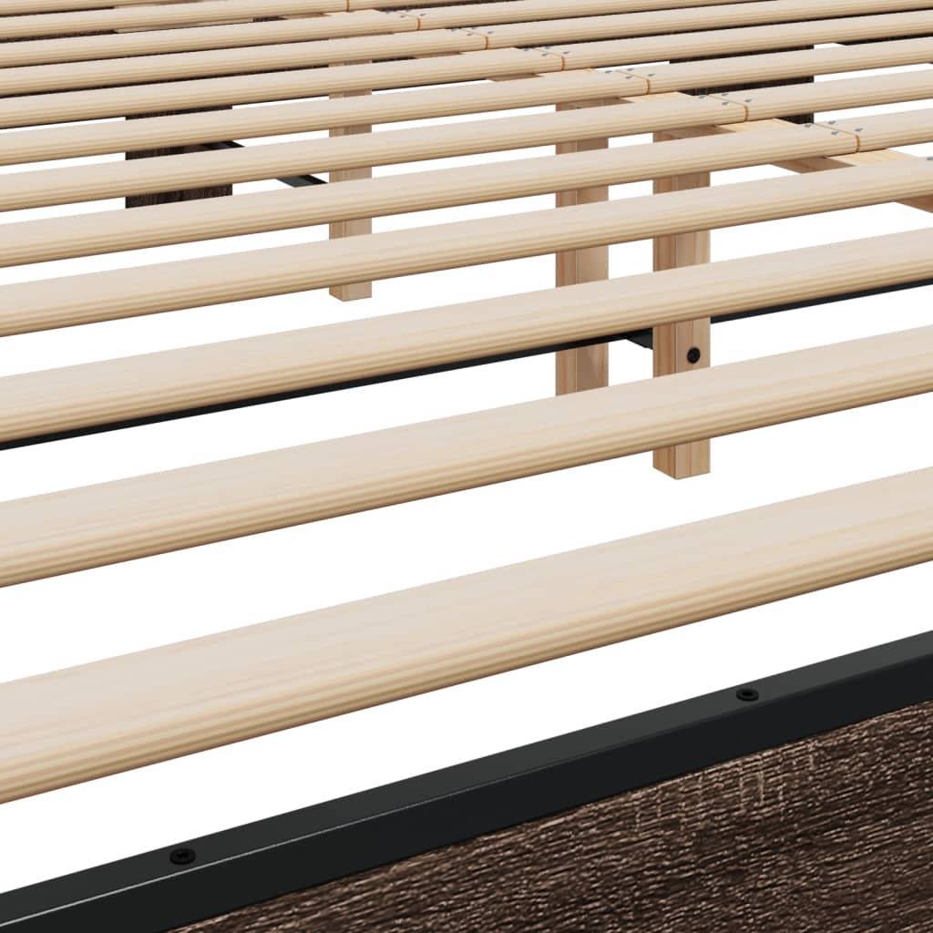 Bed Frame without Mattress Brown Oak 200x200 cm