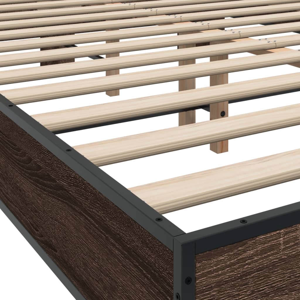 Bed Frame without Mattress Brown Oak 120x200 cm