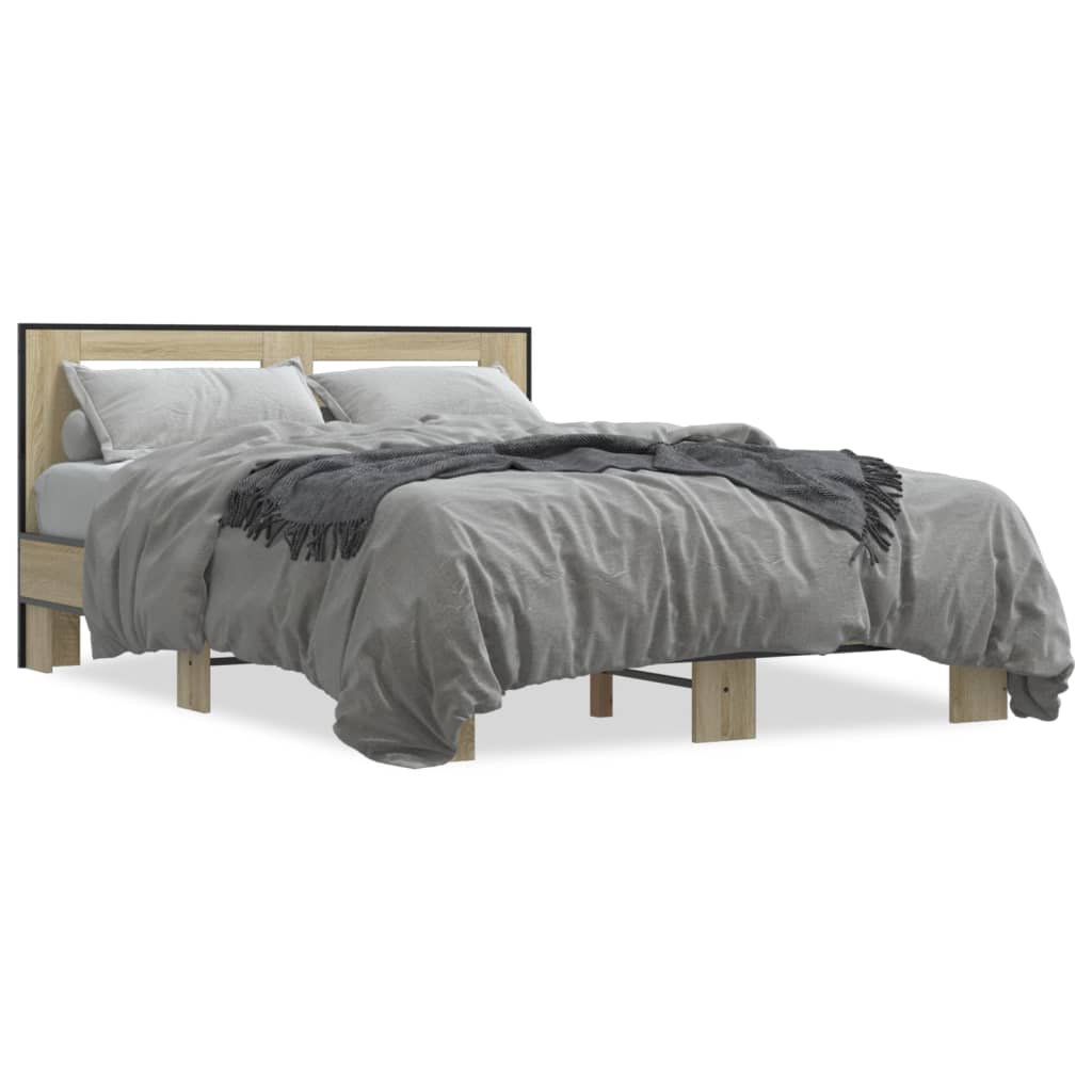 Bed Frame without Mattress Sonoma Oak 120x190 cm Small Double