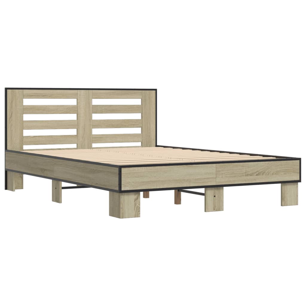 Bed Frame without Mattress Sonoma Oak 120x190 cm Small Double
