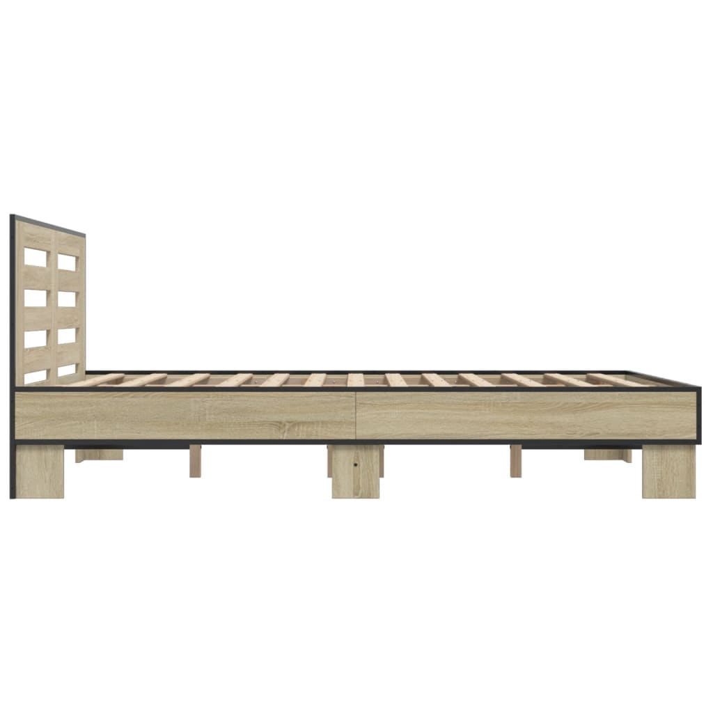 Bed Frame without Mattress Sonoma Oak 120x190 cm Small Double