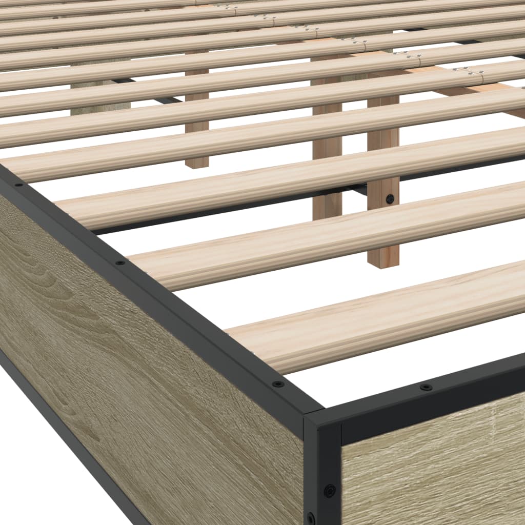 Bed Frame without Mattress Sonoma Oak 120x190 cm Small Double