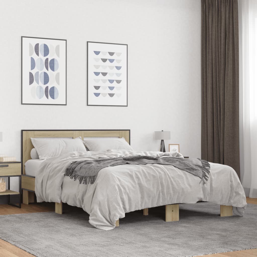 Bed Frame without Mattress Sonoma Oak 120x190 cm Small Double