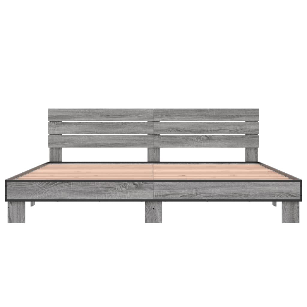 Bed Frame without Mattress Grey Sonoma 200x200 cm