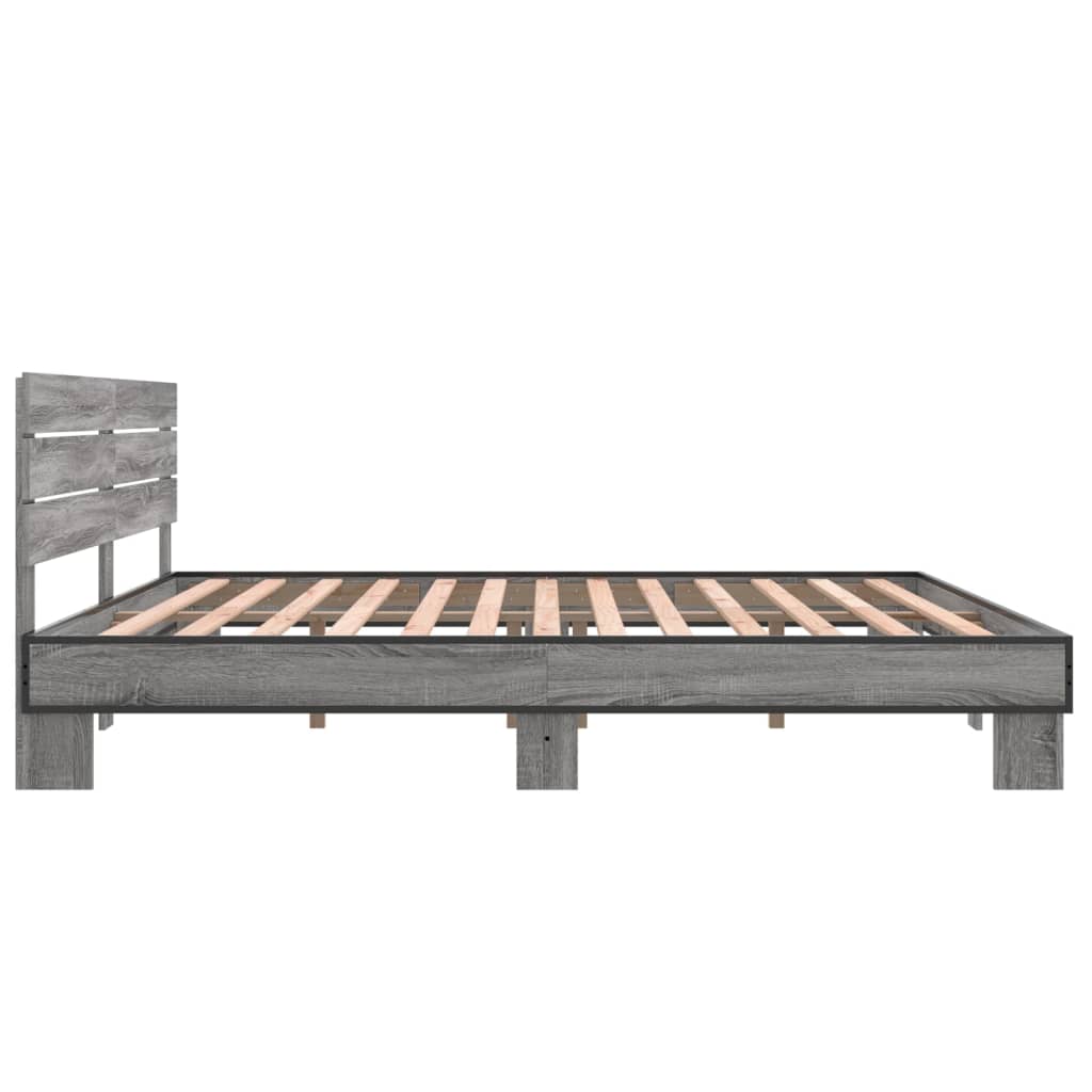 Bed Frame without Mattress Grey Sonoma 200x200 cm