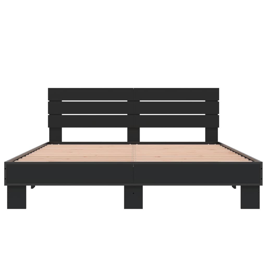 Bed Frame without Mattress Black 150x200 cm King Size
