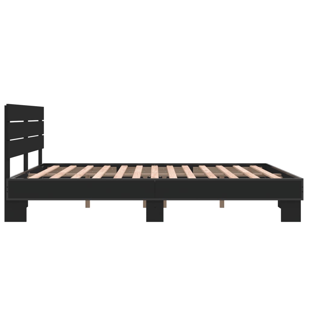 Bed Frame without Mattress Black 150x200 cm King Size