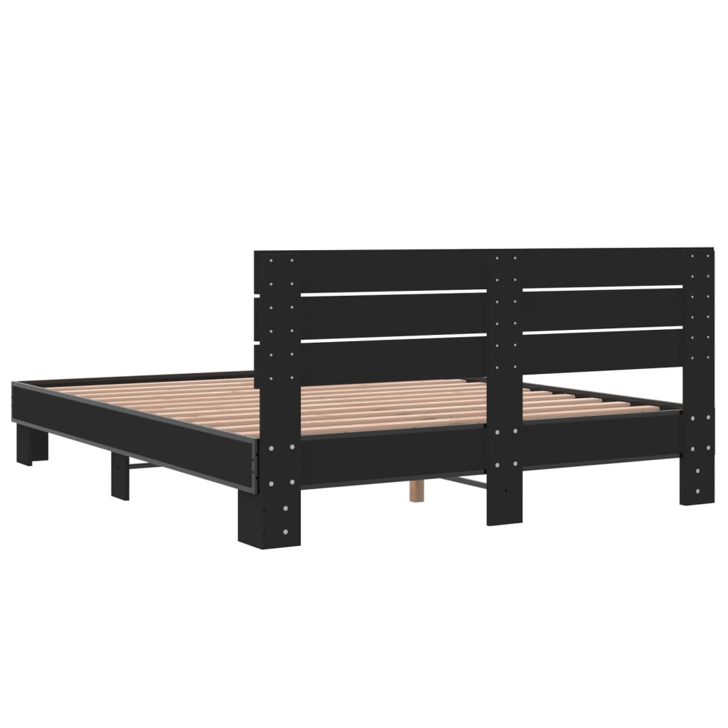 Bed Frame without Mattress Black 150x200 cm King Size