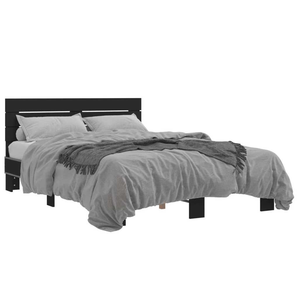 Bed Frame without Mattress Black 140x200 cm