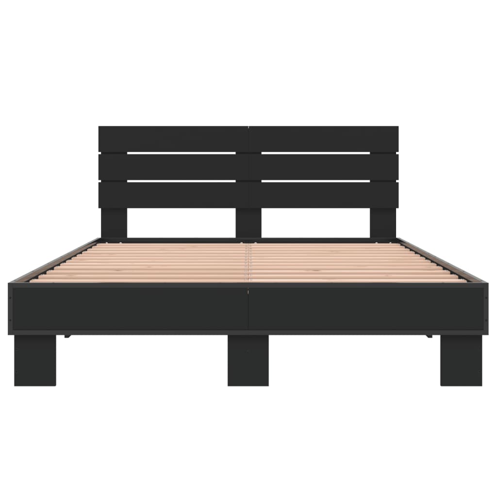 Bed Frame without Mattress Black 140x200 cm